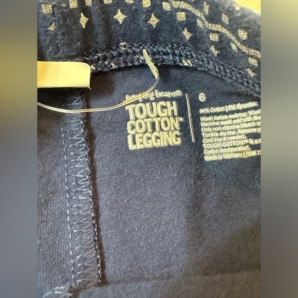 Girls Jumping Beans Navy and Silver Patterned Leggings Size 6 - Picture 3 of 4